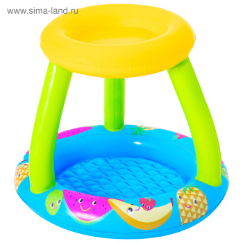 Бассейн надувной, детский "Фрукты" 94 х 89 х 79 см с навесом 52331 4730475