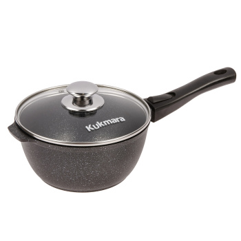 Кастрюля алюм. литая а/приг. Kukmara "Мраморная" темный 2,2л Дл.Съемн.р. Ст.кр. кмт0225а *1/3