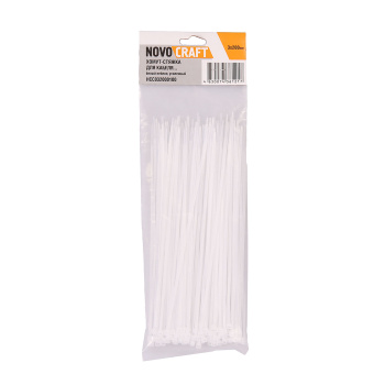 Хомут нейлон 3,0*200 белый (100шт) NovoCRAFT *1/300