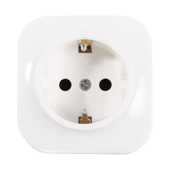 Розетка "IONICH" ОП 1-мест. белая с/з 16А IP20 1416 *10/200