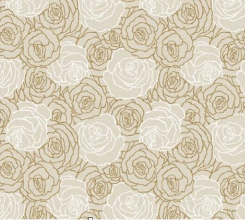 Клеёнка на нетканой основе "Мажор" "Узор из золотых и белых роз" шир.1,35м 623/30 "Колорит" *20