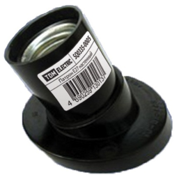 Патрон карболитовый Е27 настенный наклонный черный TDM SQ0335-0005 *10/200