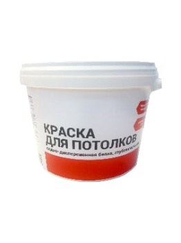 Краска акриловая 10 кг для потолков Первая Цена, белая база А, глубокоматовая