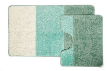Коврик д/ванной Bombini "Silver" Комплект:(60смх100см)+д/туалета Тюркуаз(Бирюзовый) SLV202019 *1/25