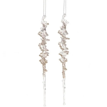 Подвеска "Кристальная сосулька" 26 см (набор 2 шт), Шампань
