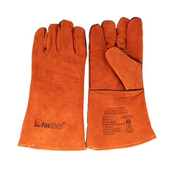 Краги сварщика спилковые термостойкие с печатью FoxWeld "МАСТЕР" *1/12/72