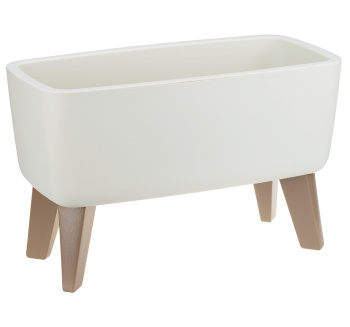 Кашпо пластм. "Флориан" 4,2л 390х200мм h245мм со вставкой Белый ратанг М3272 ("М-П")*1/6