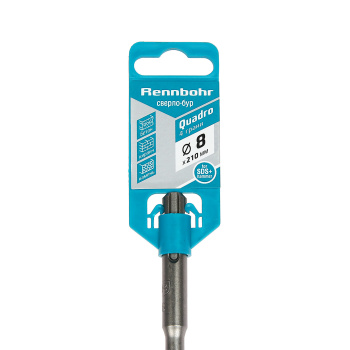 Бур по бетону  8*210мм SDS-plus 4 грани (510821) Quadro Rennbohr *1/25