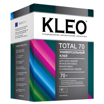 Клей для обоев универсальный 500г TOTAL 70 KLEO *1/12 Клей для обоев универсальный 500г TOTAL 70 KLEO *1/12