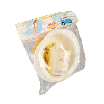 яяяНабор посуды (Кружка 0,2л + Тарелка на присосе) Графикс арт.42211  *1/22