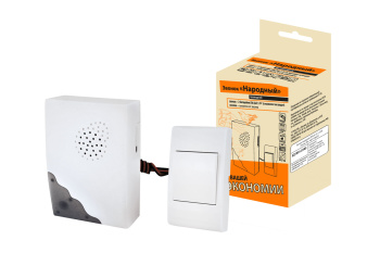 Звонок проводной на бат.Народный ЗПБ-Н-11/1-32М 32мел,кноп IP30,2х1,5В TDM SQ1901-0105 *1/100