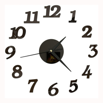 Часы-наклейка "Ясмина", d= 45 см, цифра 7.5х5 см, сек. стрелка 12 см, чёрные   5451319