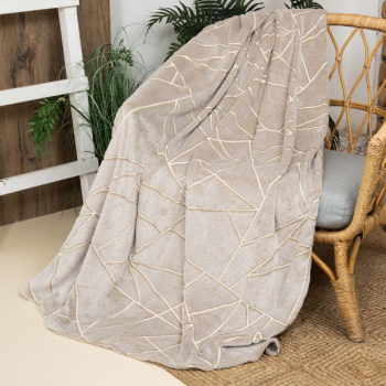 Плед 150*200см фланель Stella Ice shards бежевый светящийся Casa Conforte *1 Плед 150*200см фланель Stella Ice shards бежевый светящийся Casa Conforte *1