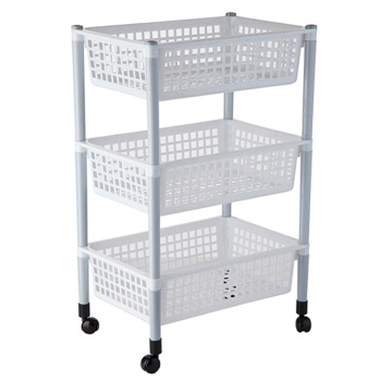 Этажерка пластм. 3 секции-лотка, на колесиках 440х310х700мм арт.960 ("Полимербыт") *1/2