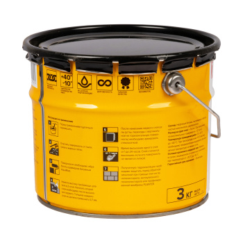 Мастика битумная 3 кг ТехноНиколь АquaMast, гидроизоляционная Мастика битумная 3 кг ТехноНиколь АquaMast, гидроизоляционная