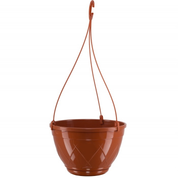 Кашпо пластм. подвесное "ЛИЛИЯ" 4,0л d верха 230мм h140мм Терракот ПВЛ 4 ТЕР ("Santino") *1/40