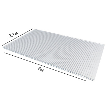 Поликарбонат 4 мм сотовый Агро Био, 2.1х6 м, 0.47 кг/м², прозрачный Поликарбонат 4 мм сотовый Агро Био, 2.1х6 м, 0.47 кг/м², прозрачный