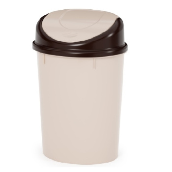 Контейнер д/мусора пластм. с "плавающей" крышкой 8л овальный Бежевый М1550 (ЗПИ "Альтернатива")*1/5