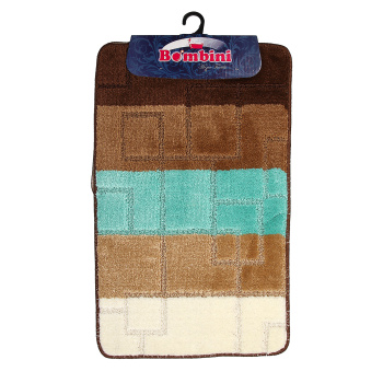 Коврик д/ванной Bombini "Silver" Комплект:(50см х 80см)+д/туалета Коричневый SLV 71 *1/25