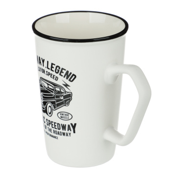 яяяКружка фарфор. 410мл "Ретро" в упак.4 дизайна 806-069 *48