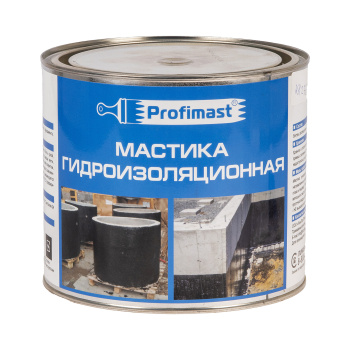 Мастика битумная 2 л Profimast, гидроизоляционная Мастика битумная 2 л Profimast, гидроизоляционная