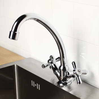 Смеситель для кухни Roegen RP033A, высокий излив, двухвентильный