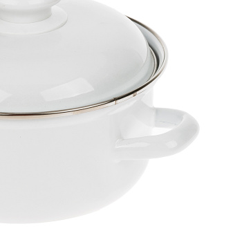 Кастрюля эмалированная 1,5л d160мм металл.кр.с пл.р.,об.нерж.,без деколи С-1508АП2 *1/4