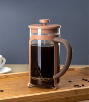 Чайник заварочный "френч-пресс" жаропрочное стекло "Color&wood" 350мл Карамель DMF261 "Domenik" *1/6