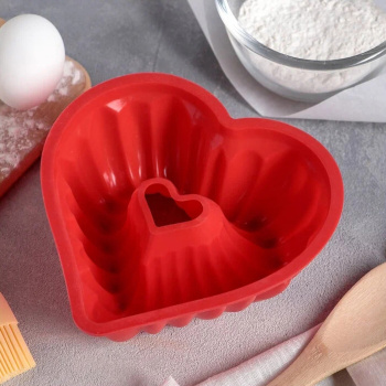 Форма для выпечки "Сердце. Немецкий кекс" 17х17 см, цвета МИКС 811915